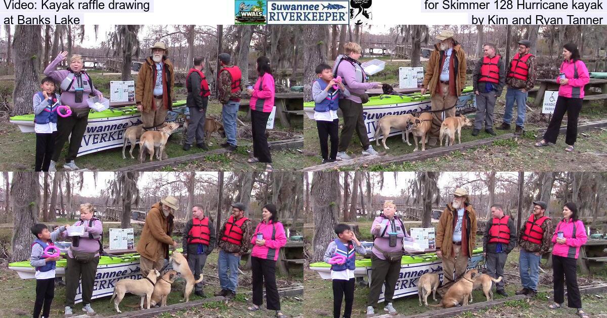 Video: Kayak raffle drawing for Skimmer 128 Hurricane kayak, at Banks Lake, by Kim and Ryan Tanner