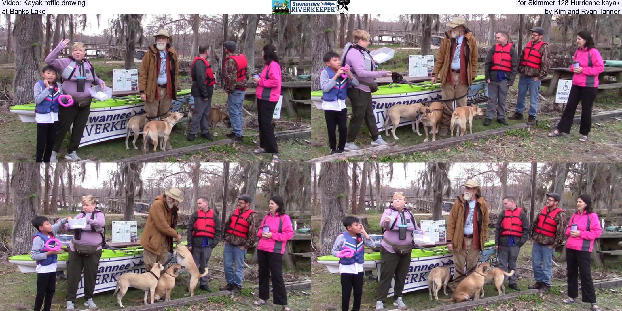 Video: Kayak raffle drawing for Skimmer 128 Hurricane kayak, at Banks Lake, by Kim and Ryan Tanner