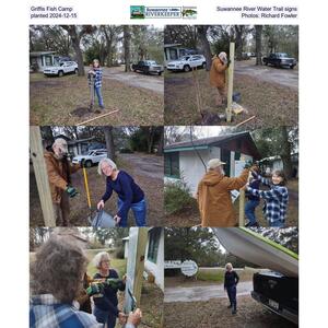 [Griffis Fish Camp, Suwannee River Water Trail signs, planted 2024-12-15, Photos: Richard Fowler]