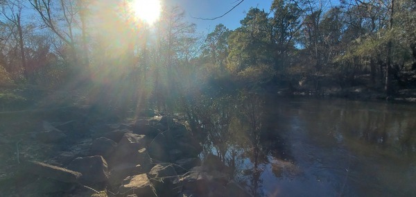 [Water quality sampling at fish weir above Troupville Boat Ramp, Little River, 15:07:59, 30.8516393, -83.3476745]