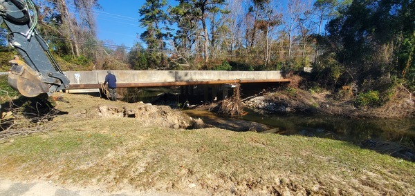 [Backhoe at Sugar Creek, south of Gornto Road]