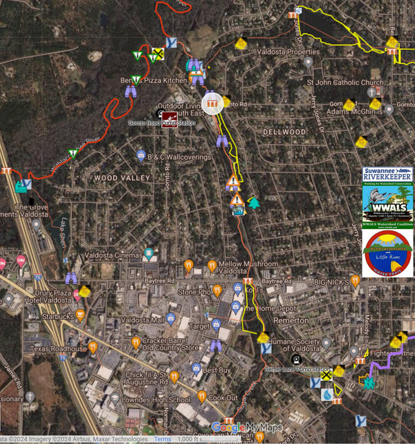 [Map: Gornto Road Sugar Creek Bridge in WLRWT]