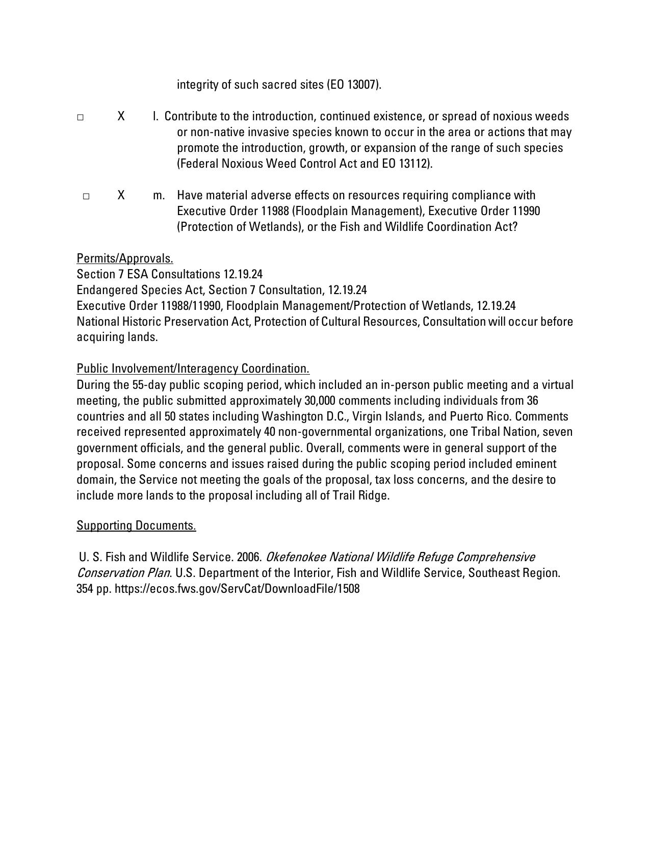 Permits/Approvals. Public Involvement/Interagency Coordination. Supporting Documents.