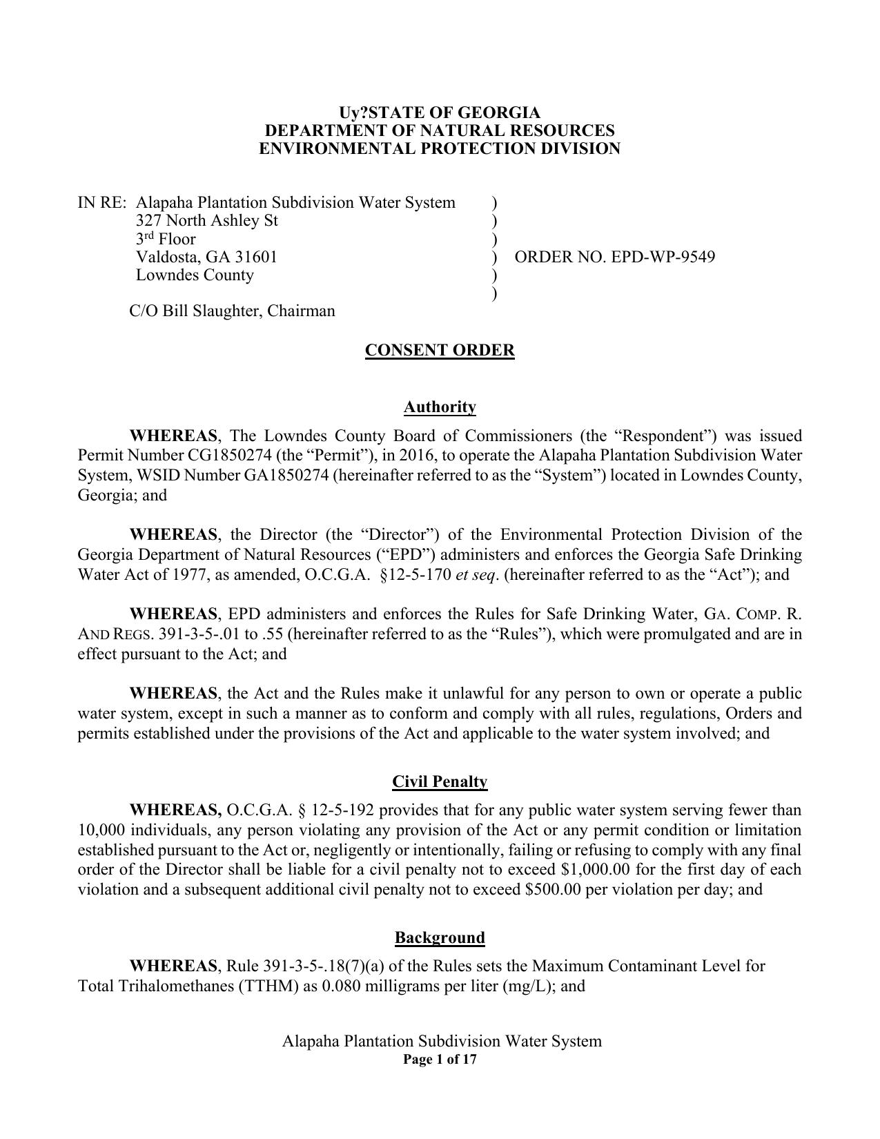 Authority, Civil Penalty, Background