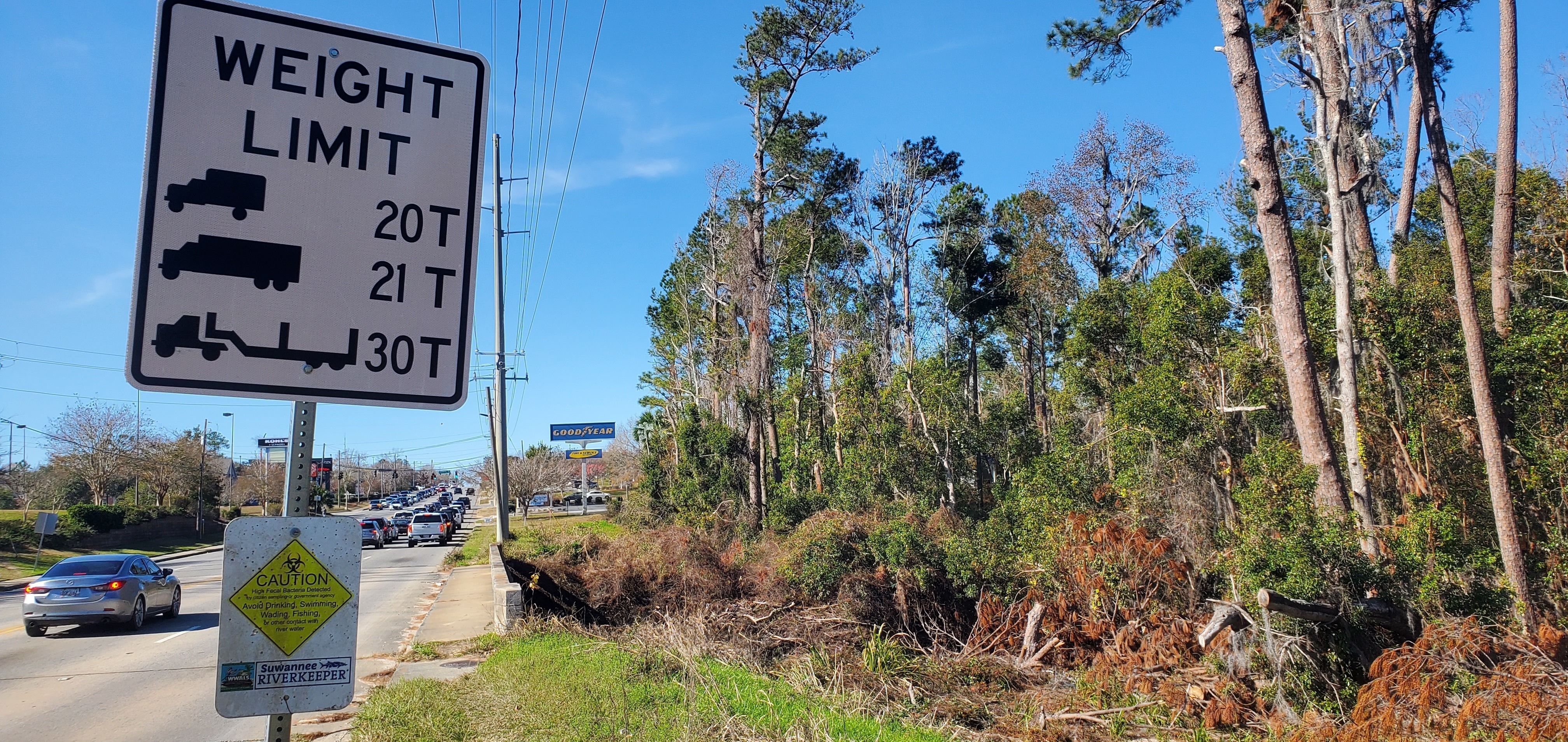 WWALS Warning Sign, Baytree Road, Sugar Creek, 2025:01:02 12:17:13, 30.8470692, -83.3135572