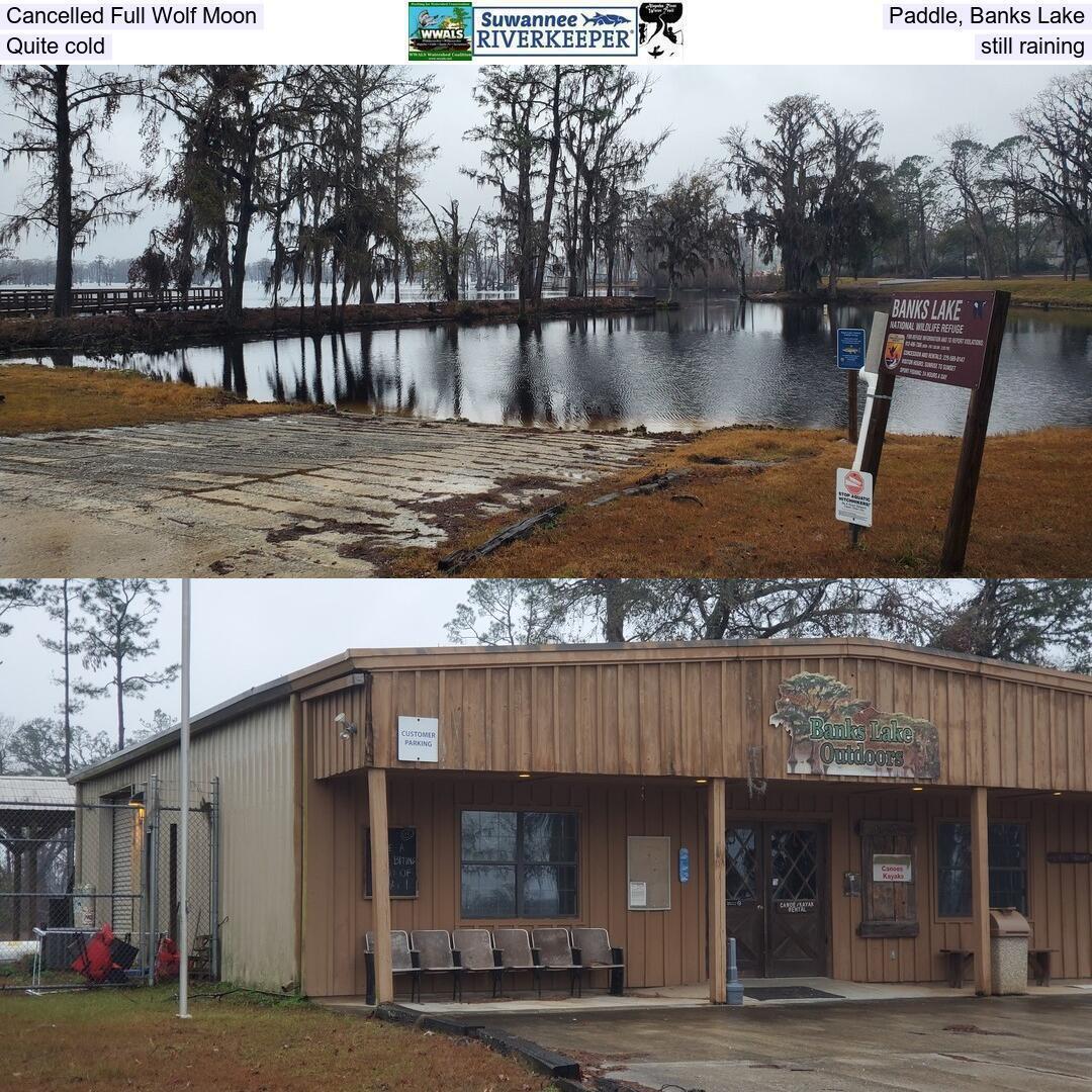 Cancelled Full Wolf Moon Paddle, Banks Lake, Quite cold, still raining