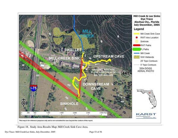 Figure 18. Study Area Results Map, Mill Creek Sink Cave Area, 2006-06-07 --Karst Environmental Services
