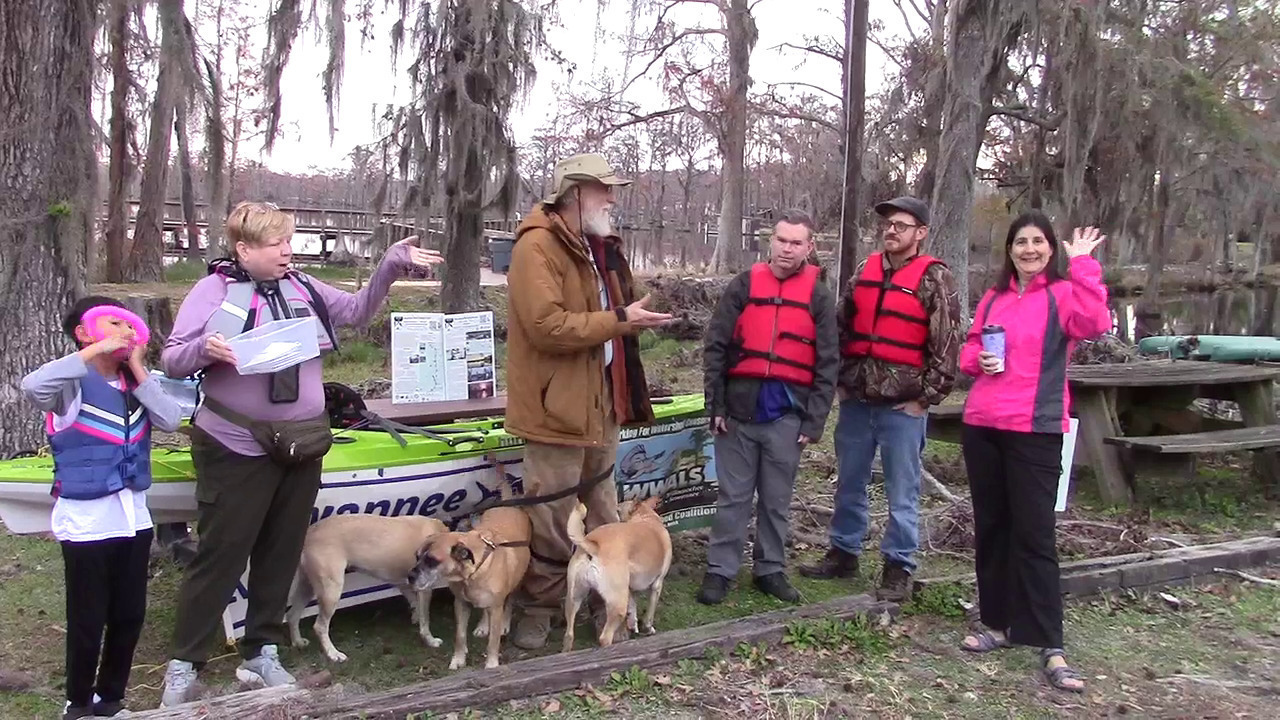 Kim and Janet at the kayak raffle drawing 2024-12-15