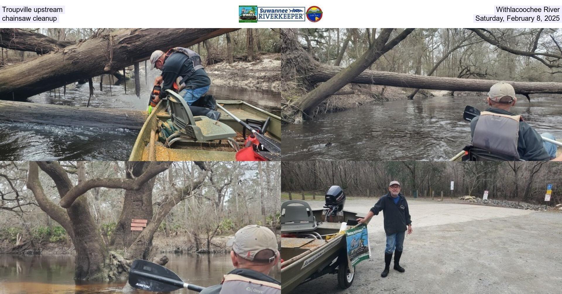 [Troupville upstream Withlacoochee River chainsaw cleanup, Saturday, February 8, 2025]