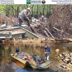 [Withlacoochee River Chainsaw Cleanup 2025-02-08, Troupville Boat Ramp, You do not have to saw]