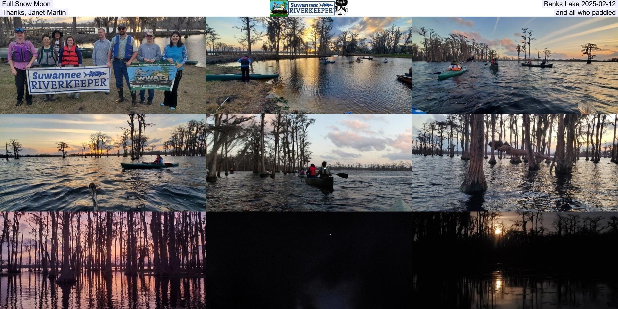 Full Snow Moon, Banks Lake 2025-02-12, Thanks, Janet Martin, and all who paddled