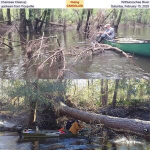 [Chainsaw Cleanup, Withlacoochee River, upstream from Troupville, Saturday, February 15, 2025]