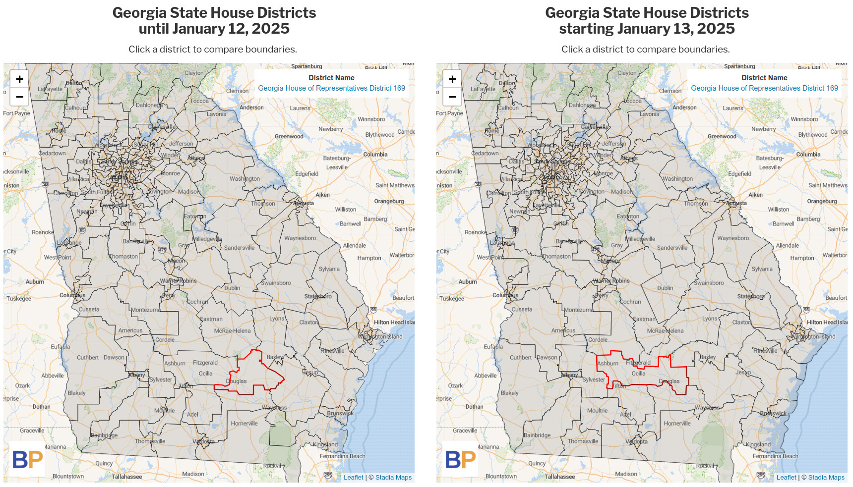 Map: GA Statehouse Districts: 169 2025-01-13