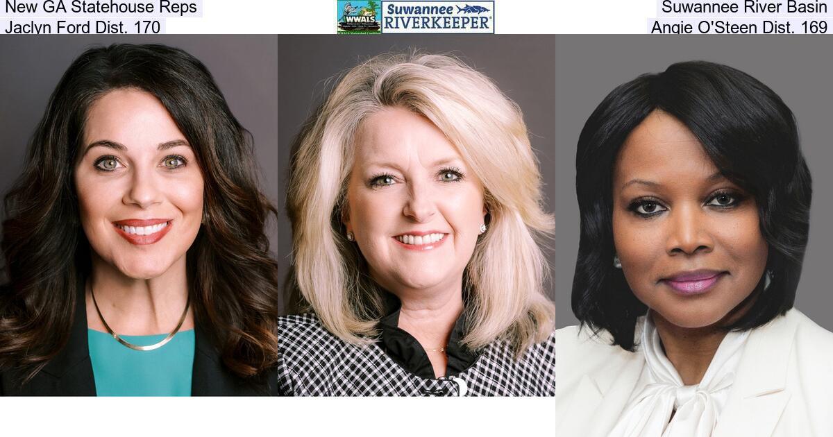 New GA Statehouse Reps, Suwannee River Basin, Jaclyn Ford Dist. 170, Angie O'Steen Dist. 169