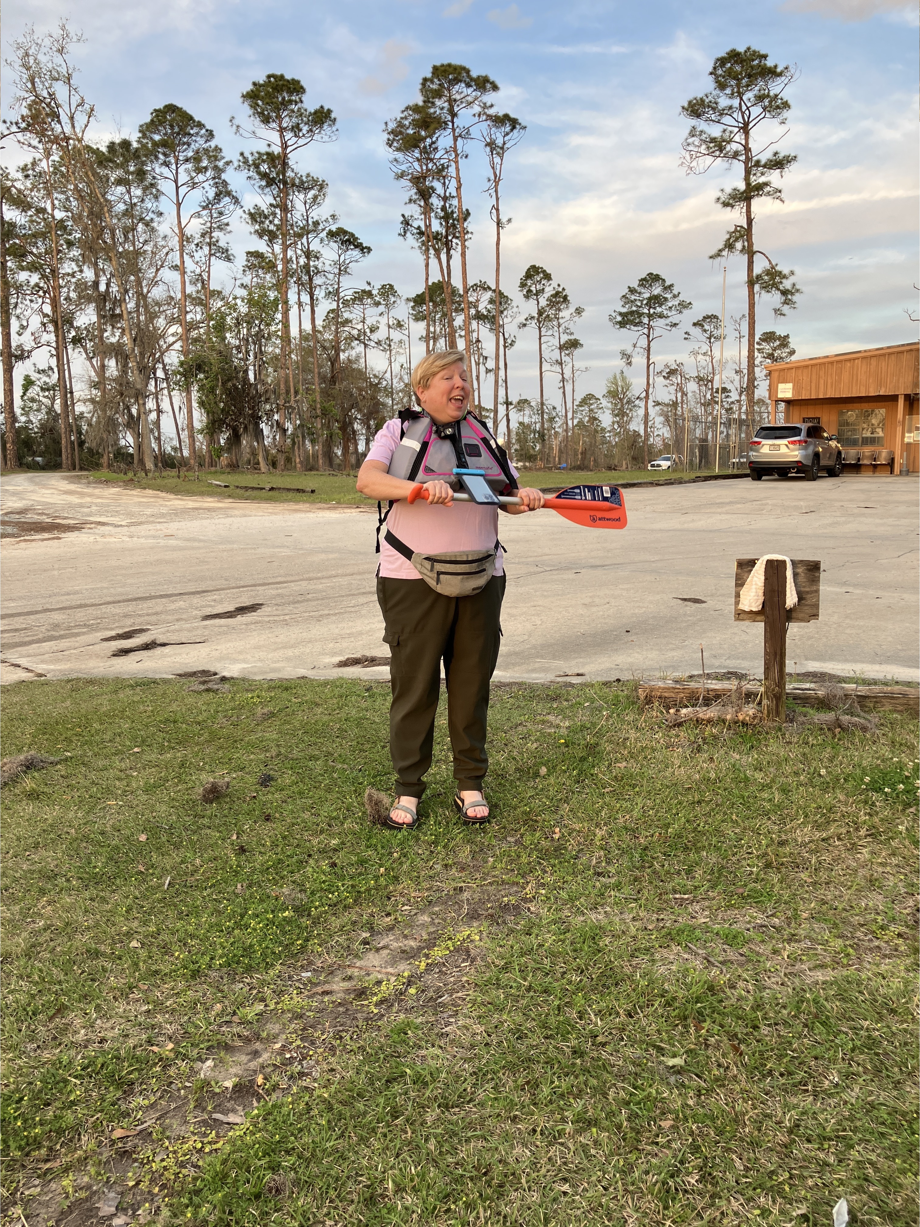 Kim giving the safety lecture --Gretchen Quarterman