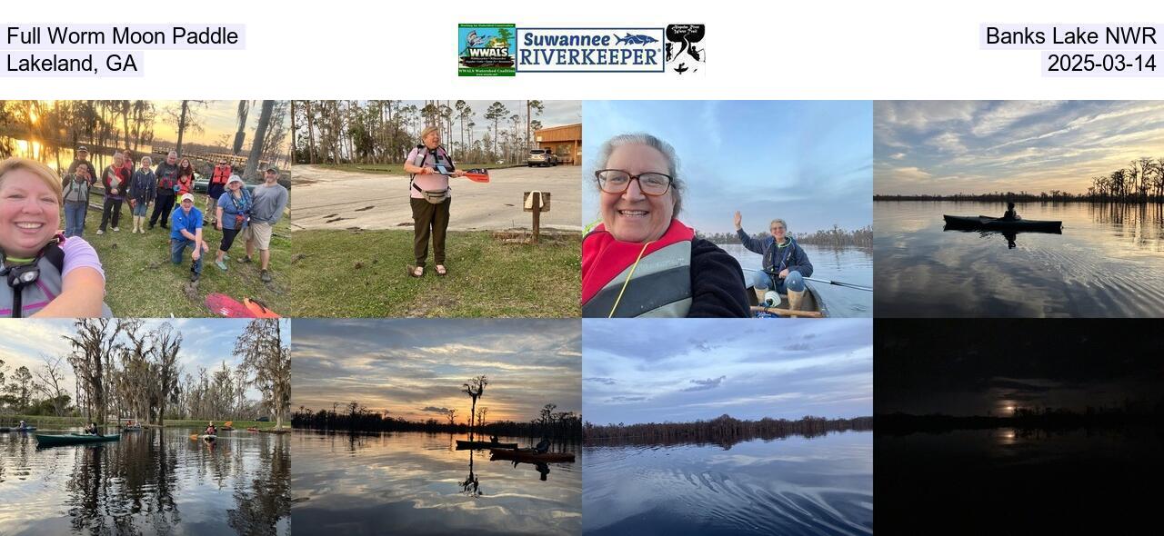 Full Worm Moon Paddle, Banks Lake NWR, Lakeland, GA, 2025-03-14