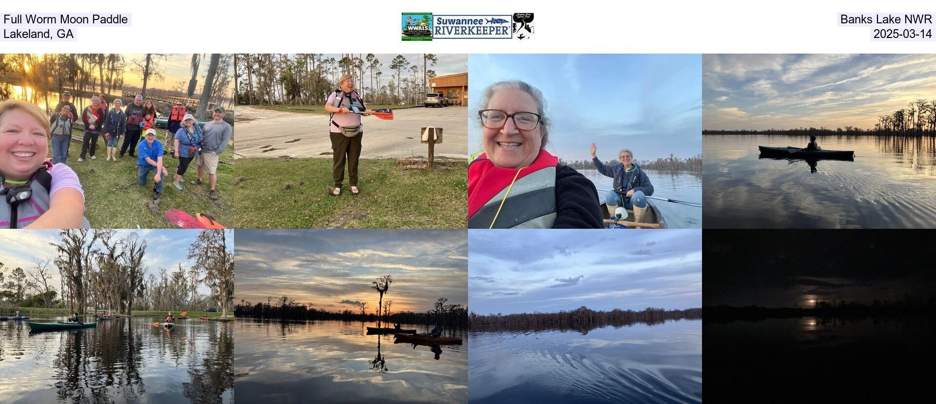 [Full Worm Moon Paddle, Banks Lake NWR, Lakeland, GA, 2025-03-14]