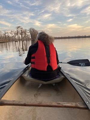 [Sarah in a canoe --Gretchen Quarterman]