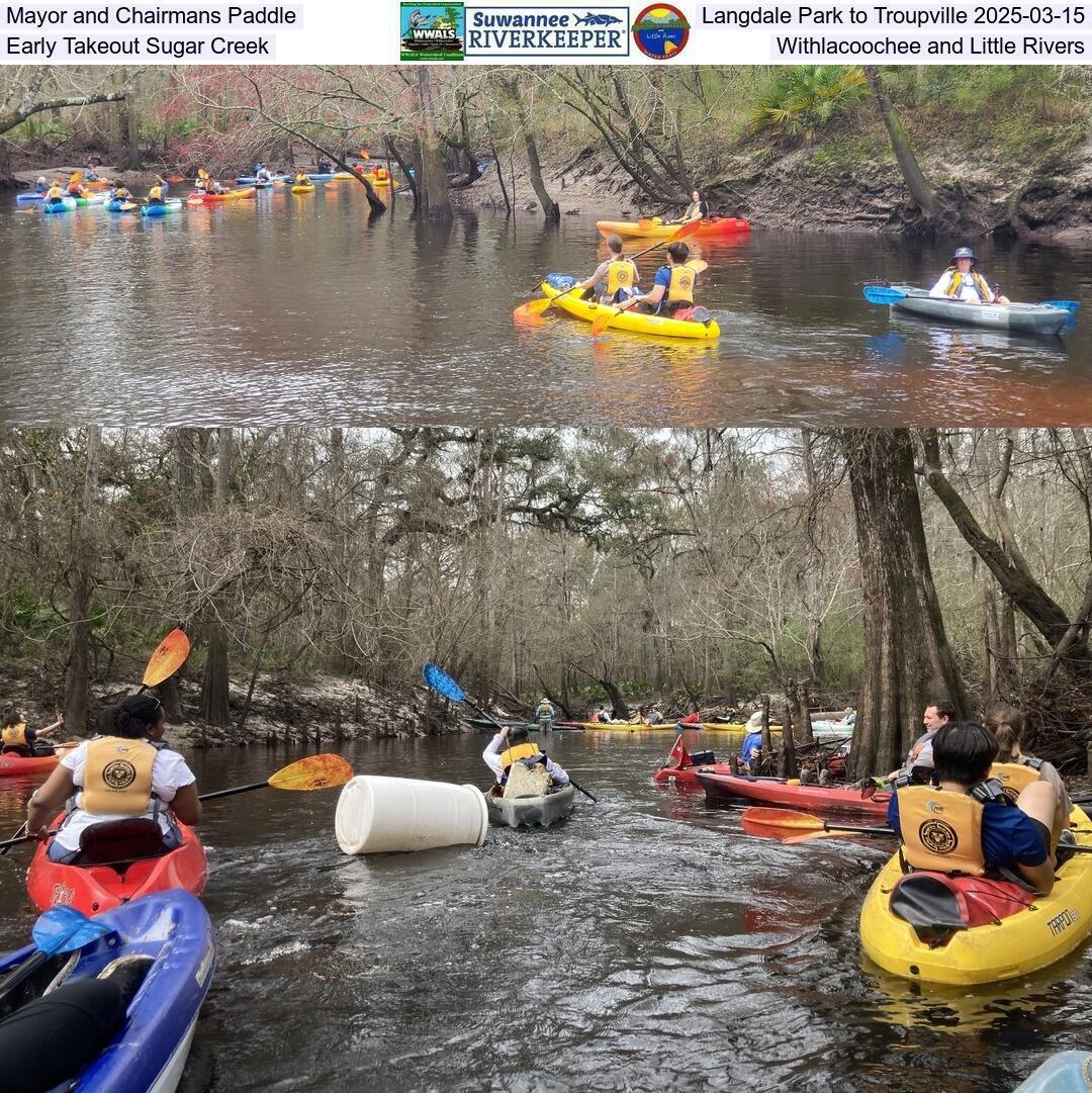 Mayor and Chairmans Paddle, Langdale Park to Troupville 2025-03-15, Early Takeout Sugar Creek, Withlacoochee and Little Rivers