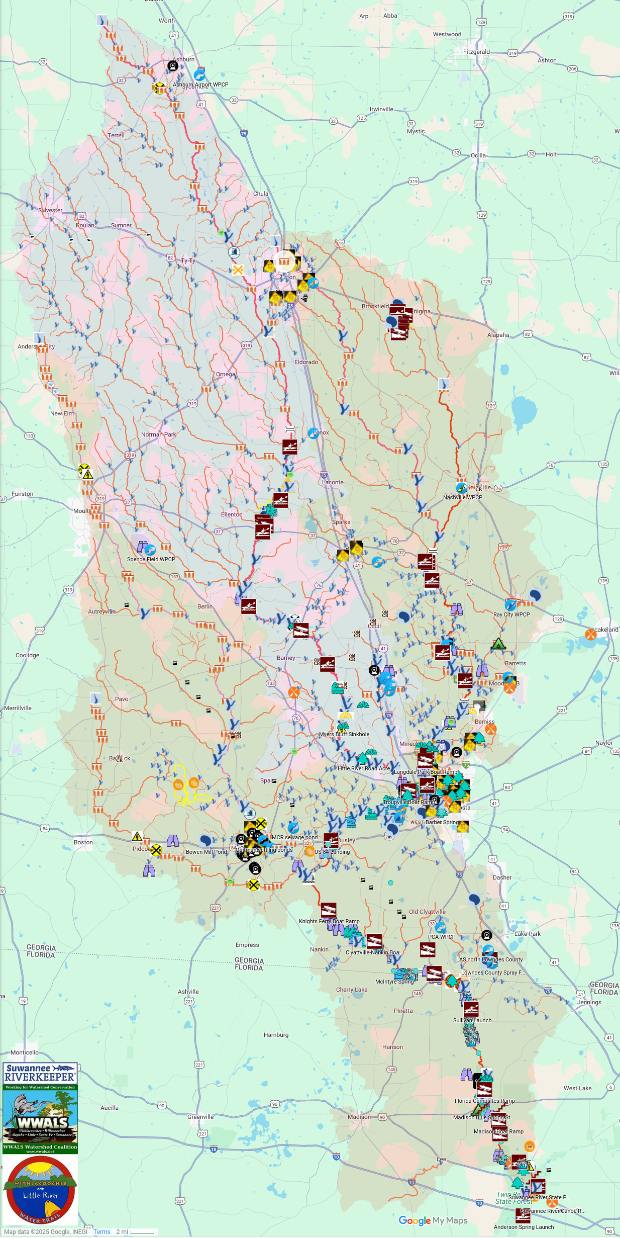 Map: Withlacoochee River Basin, Tifton --WLRWT