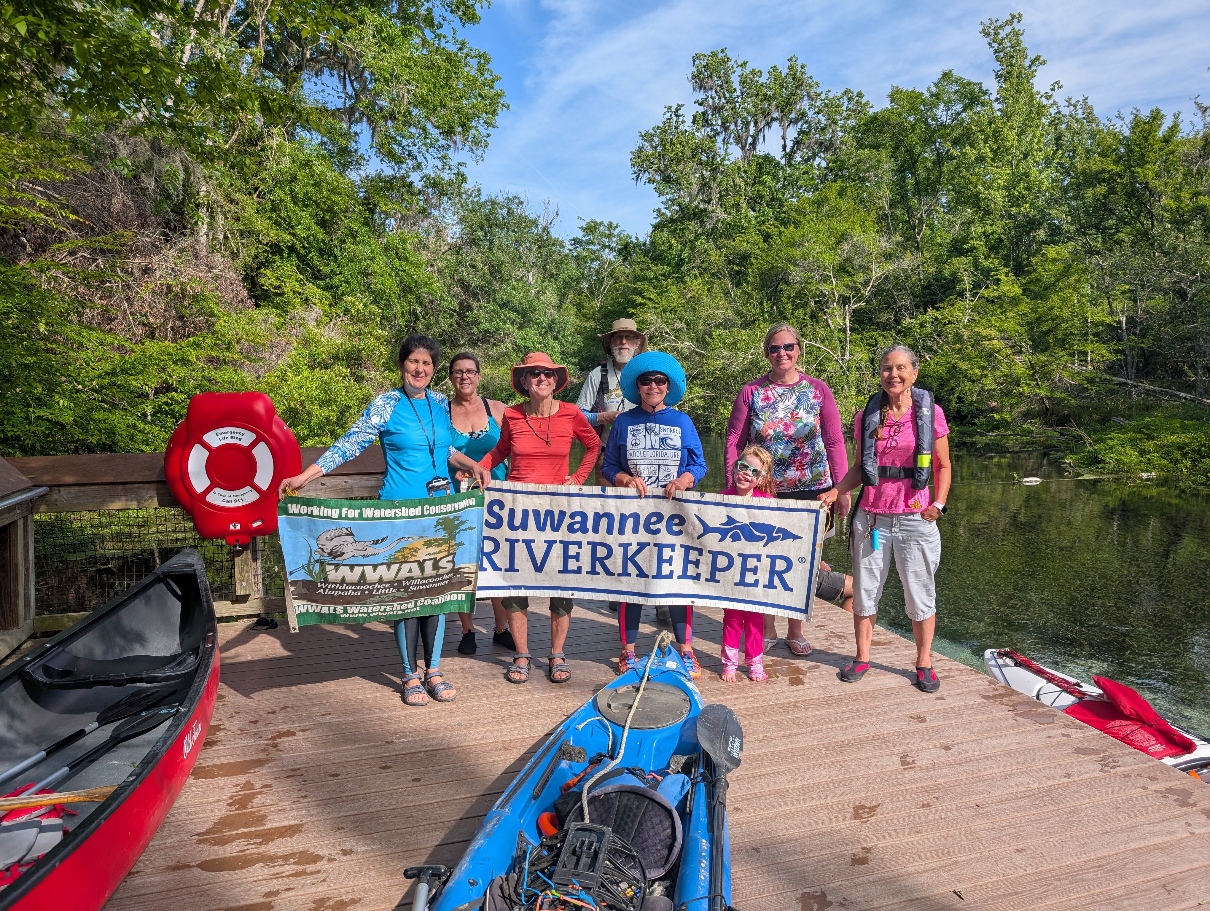 Banners at Ichetucknee Headspring, 10:18:11 --Janet Martin, 29.9833222, -82.7609917