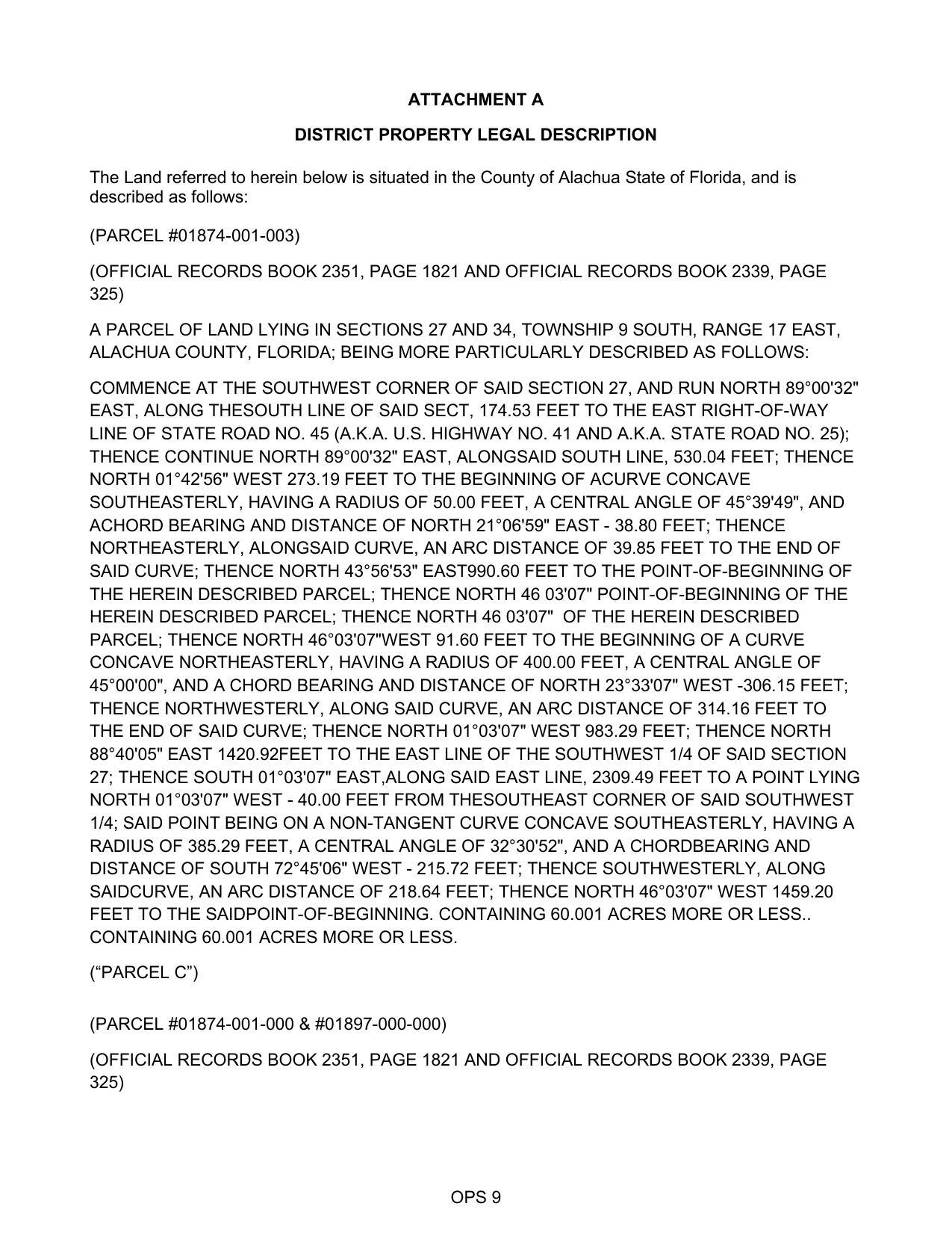 DISTRICT PROPERTY LEGAL DESCRIPTION