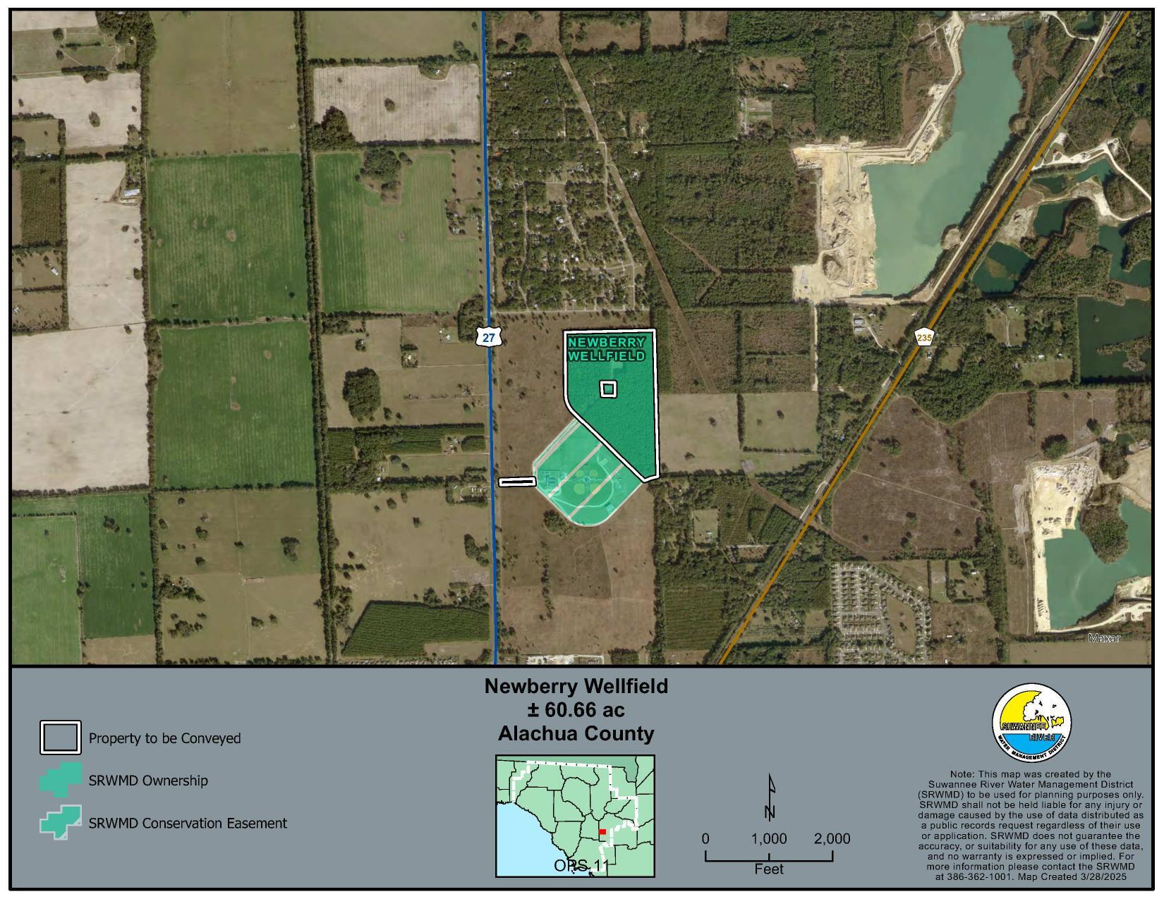 Location Map: Newberry Wellfield, Alachua County