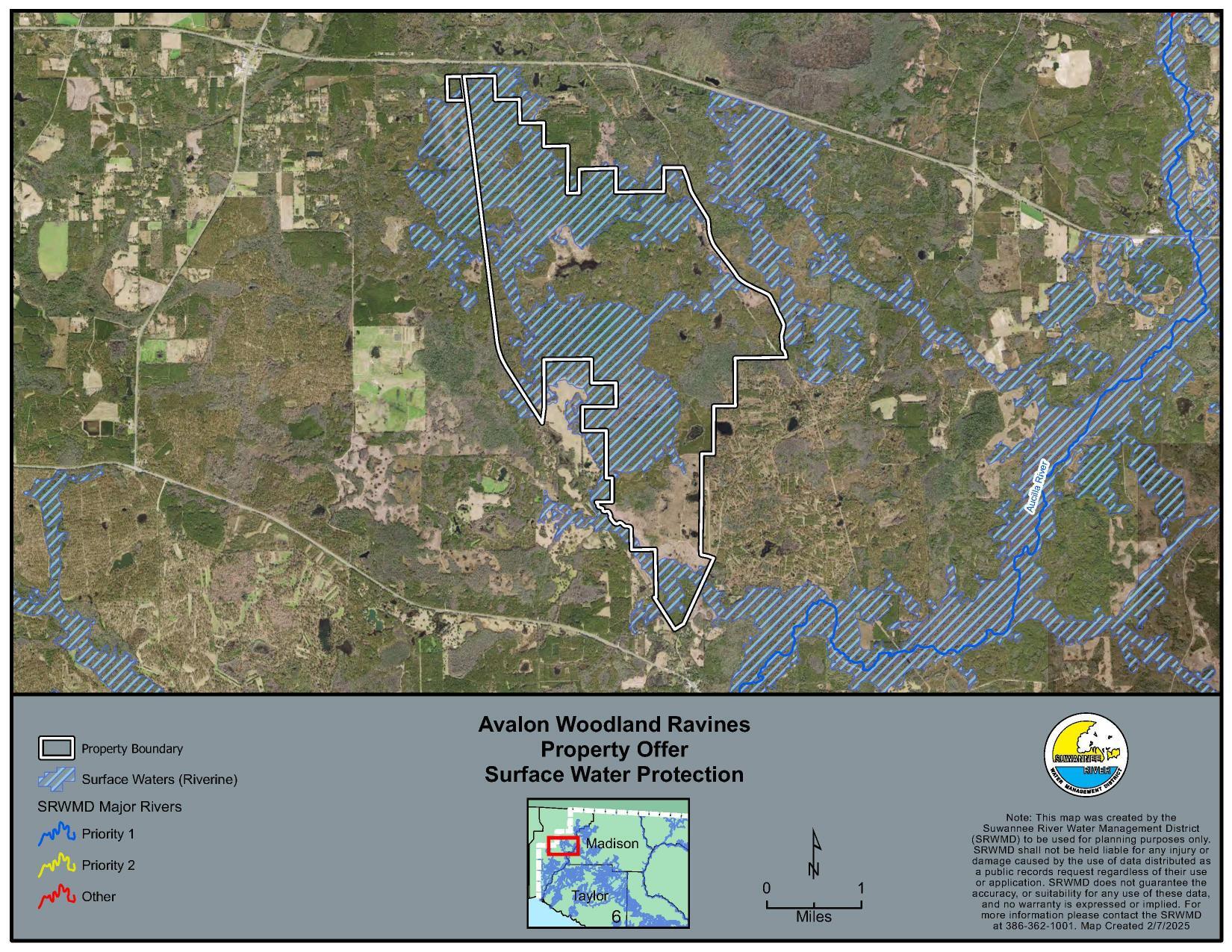 Map: Surface Water Protection, Avalon Woodland Ravines