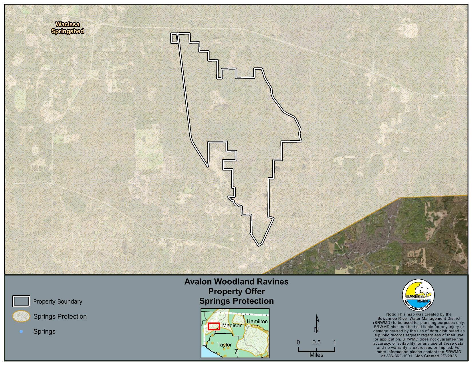 Map: Springs Protection, Avalon Woodland Ravines