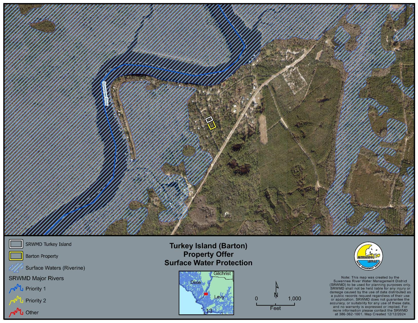 Map: Surface Water Protection, Turkey Island (Barton)