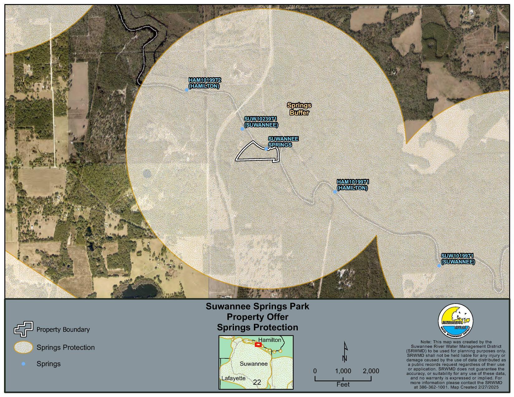 Map: Springs Protection, Suwannee Springs Park