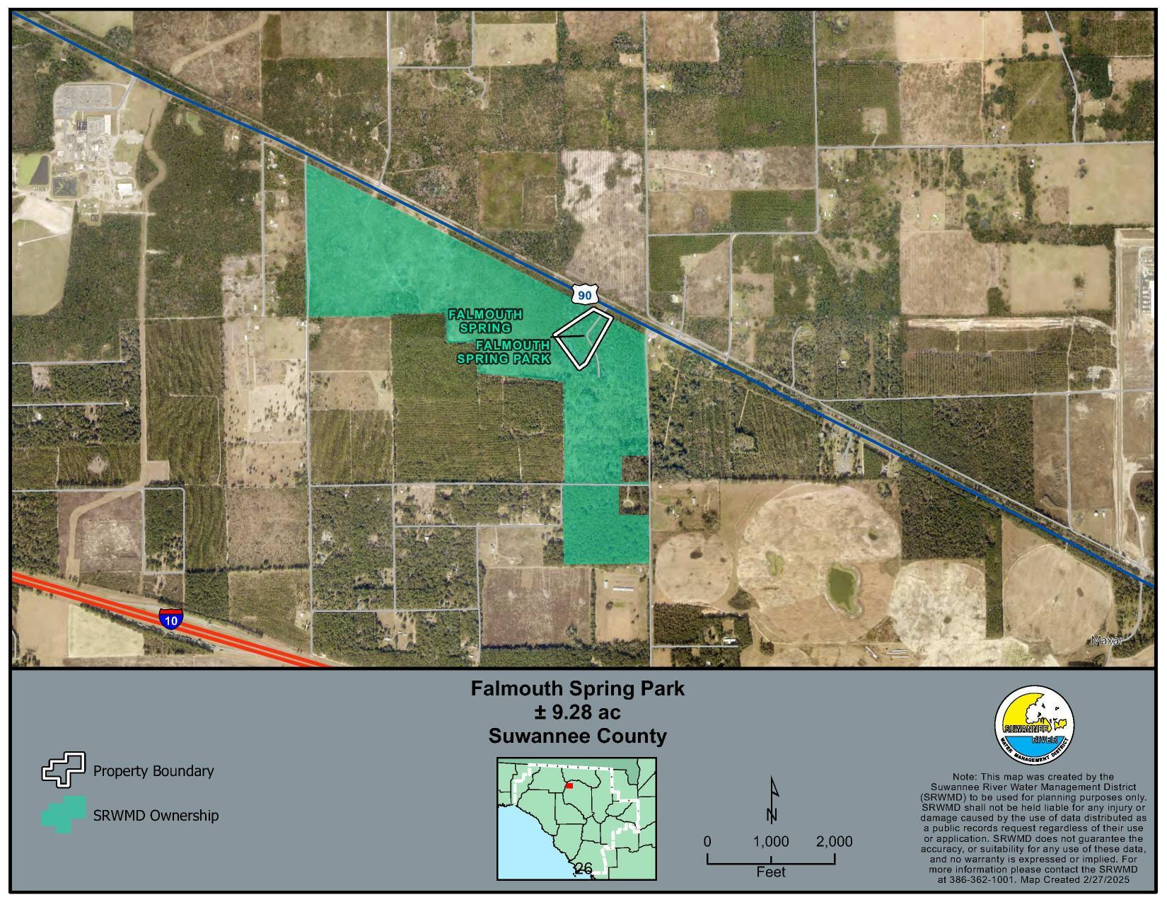 Location Map: Falmouth Spring Park