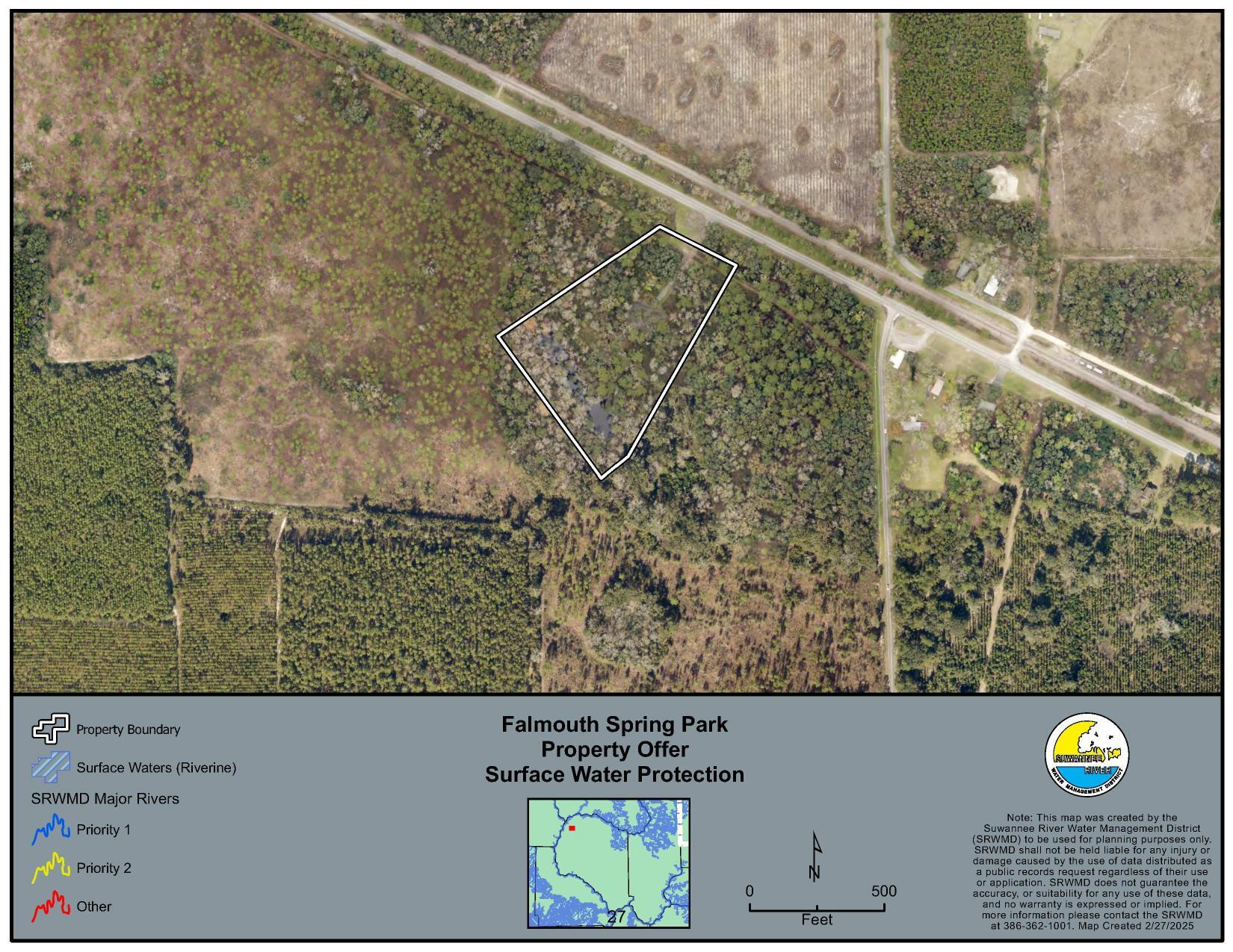 Map: Surface Water Protection, Falmouth Spring Park