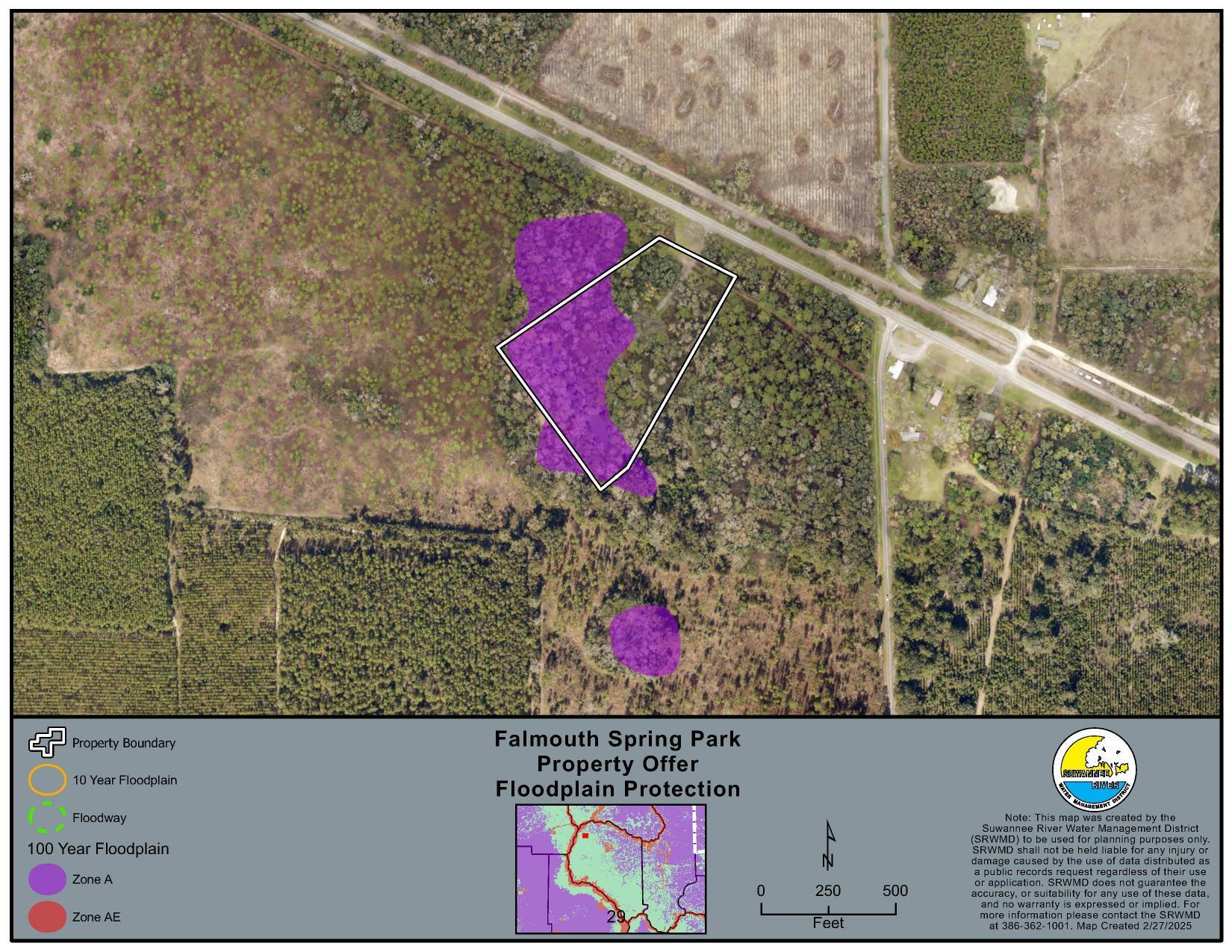 Map: Floodplain Protection, Falmouth Spring Park