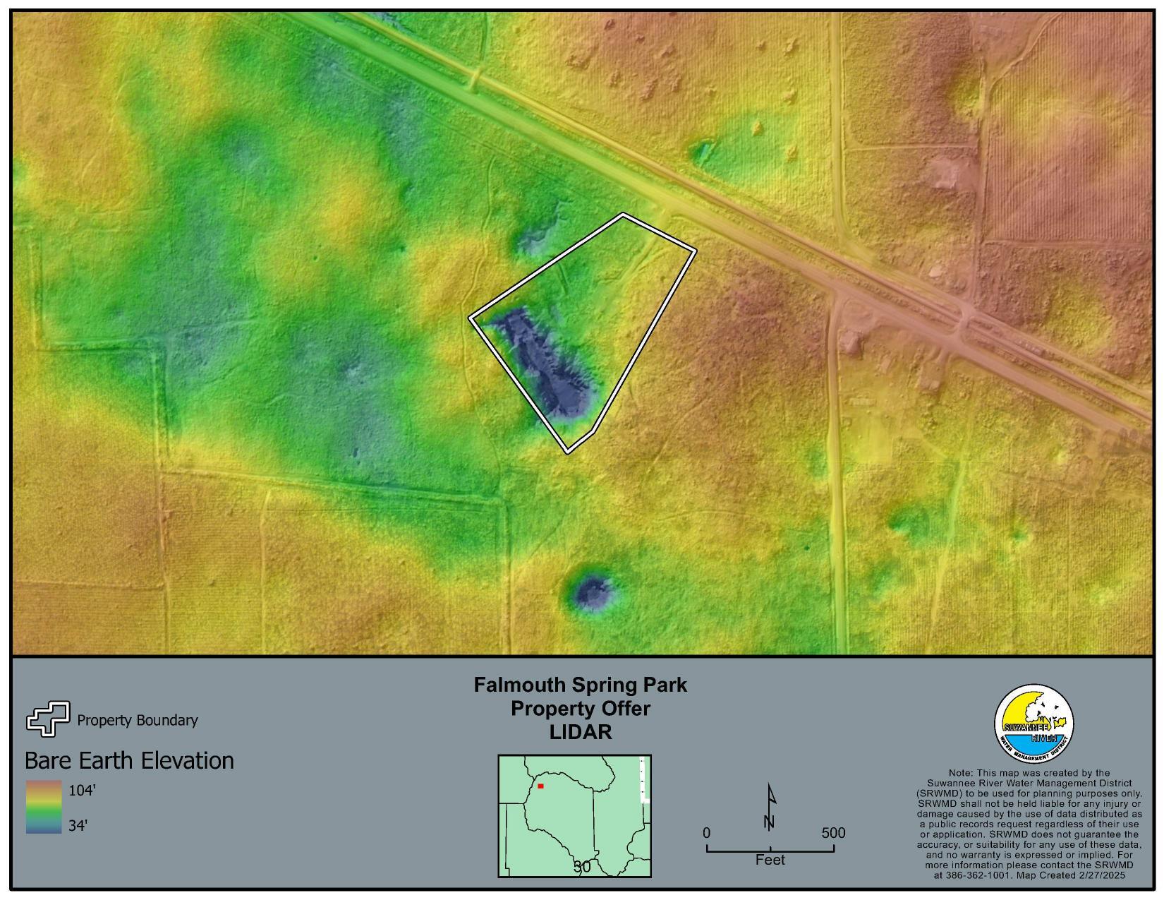 Map: LIDAR, Falmouth Spring Park