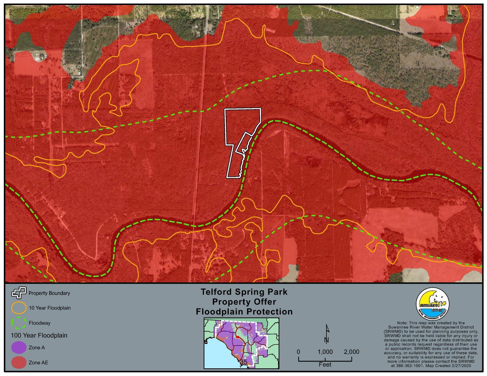 Map: Floodplain Protection, Telford Spring Park