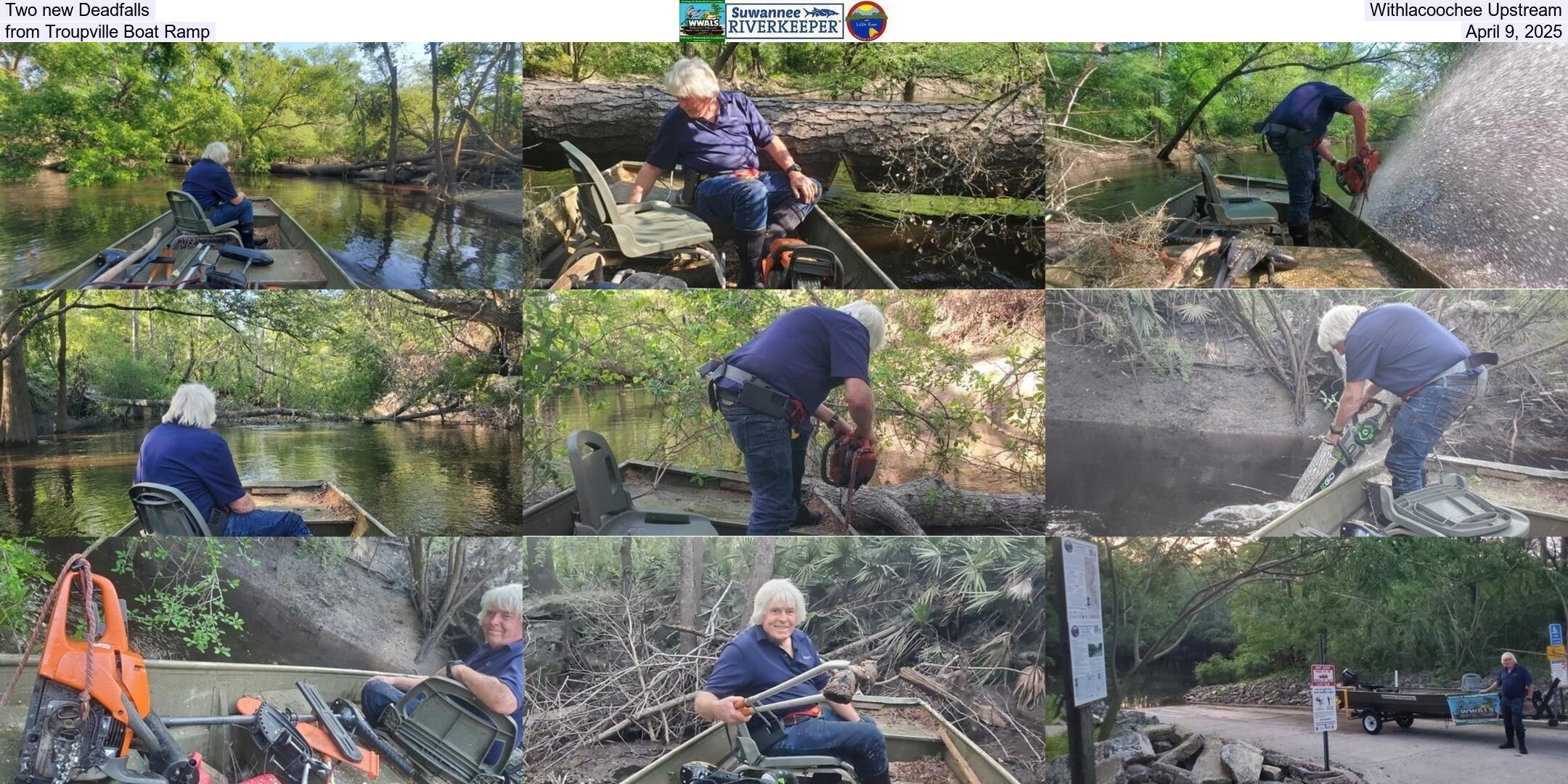 Two new Deadfalls, Withlacoochee Upstream from Troupville Boat Ramp, April 9, 2025