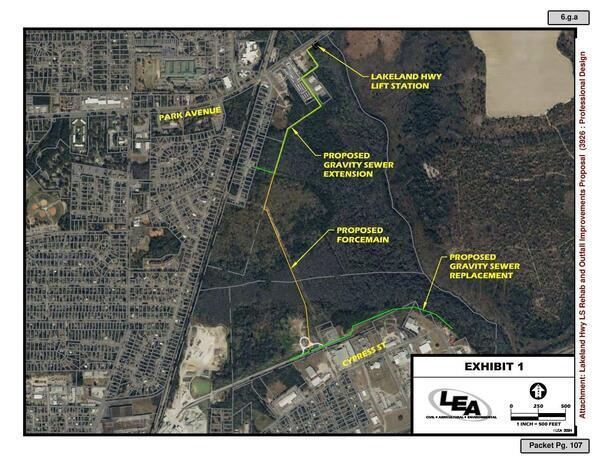 Map: Proposed sewer system work, LEA Exhibit 1