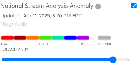 Anomalies: NOAA Gauges 2025-04-11
