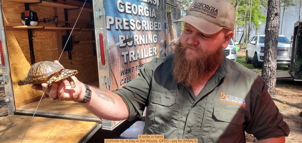 A turtle in hand, 2025-04-12, A Day in the Woods, GFEC --jsq for WWALS