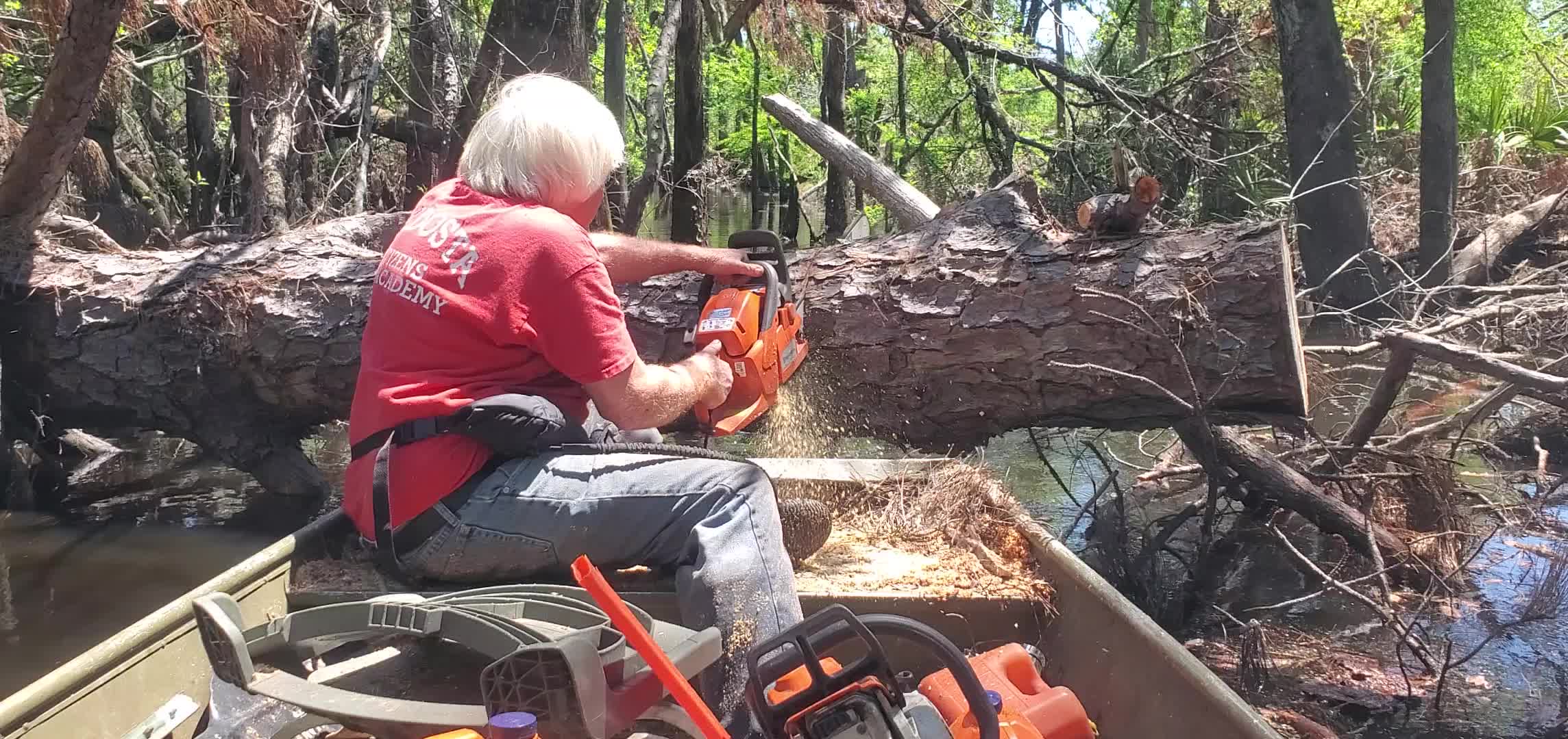 Movie: Husqvarna some more big pine segments, 13:36:23, 30.8666261, -83.3206004 (74M)