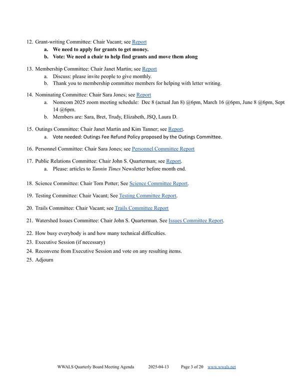 More committees and Adjourn