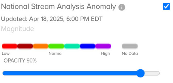 Anomalies: NOAA Gauges 2025-04-18