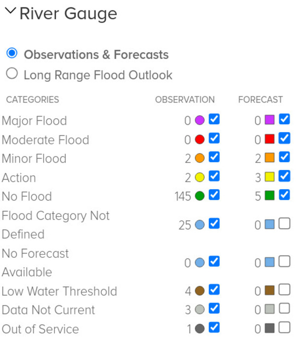 Legend: NOAA Gauges 2025-04-18