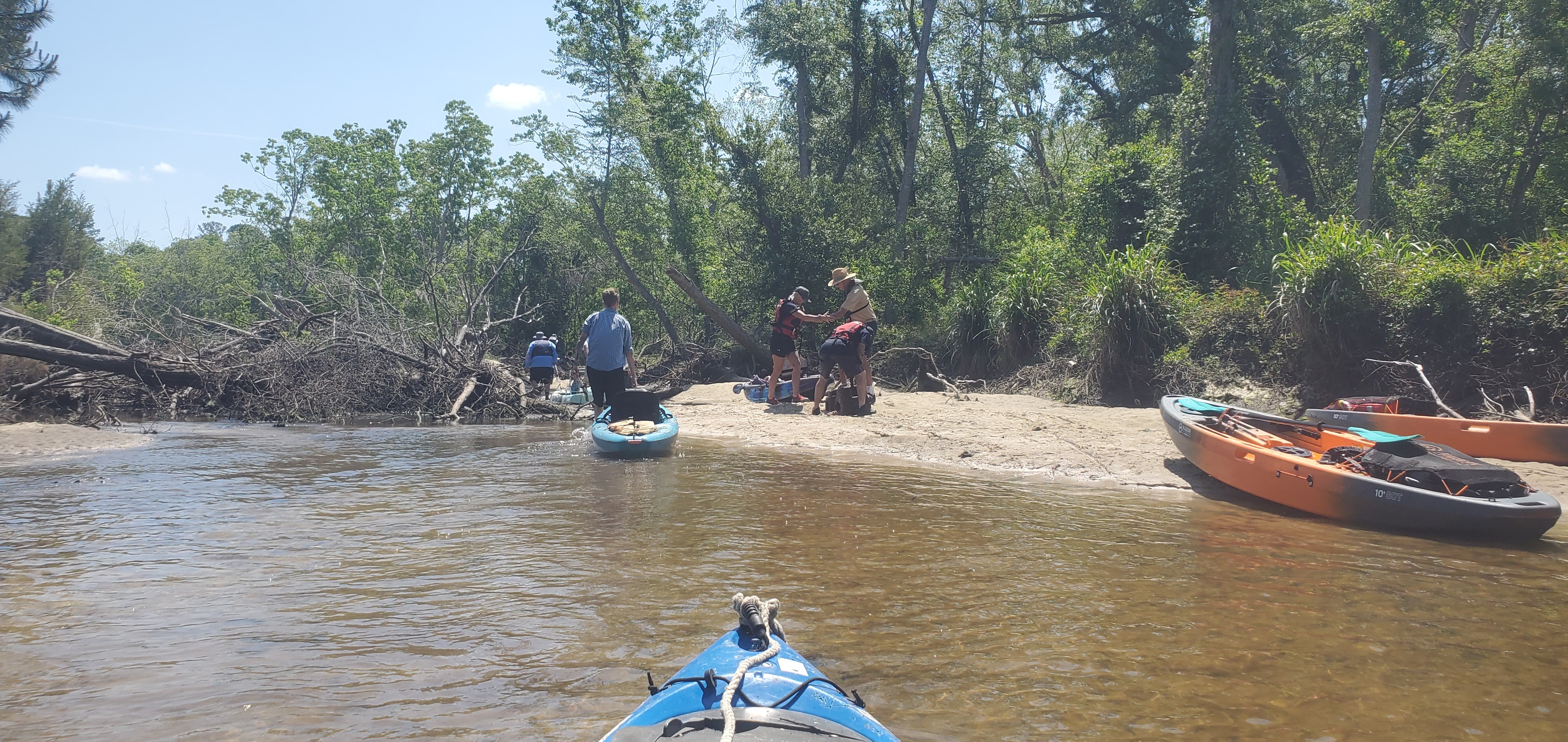 Portage around logjam on Sugar Creek, 12:13:57, 30.8634374, -83.3192978