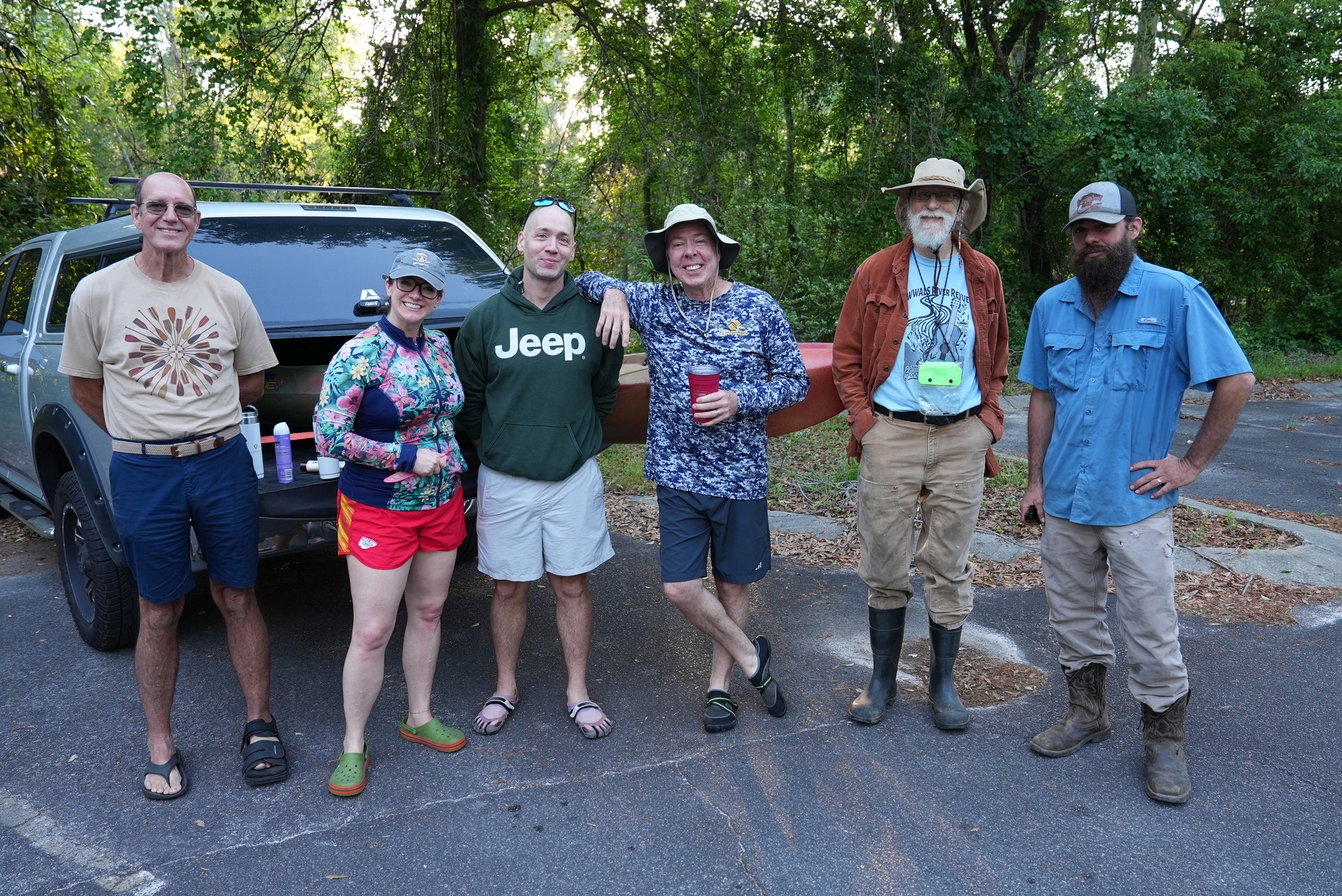Steve Fessler (l.), Mayor (c.), Suwannee Riverkeeper John S. Quarterman, others --Catherine Ammons