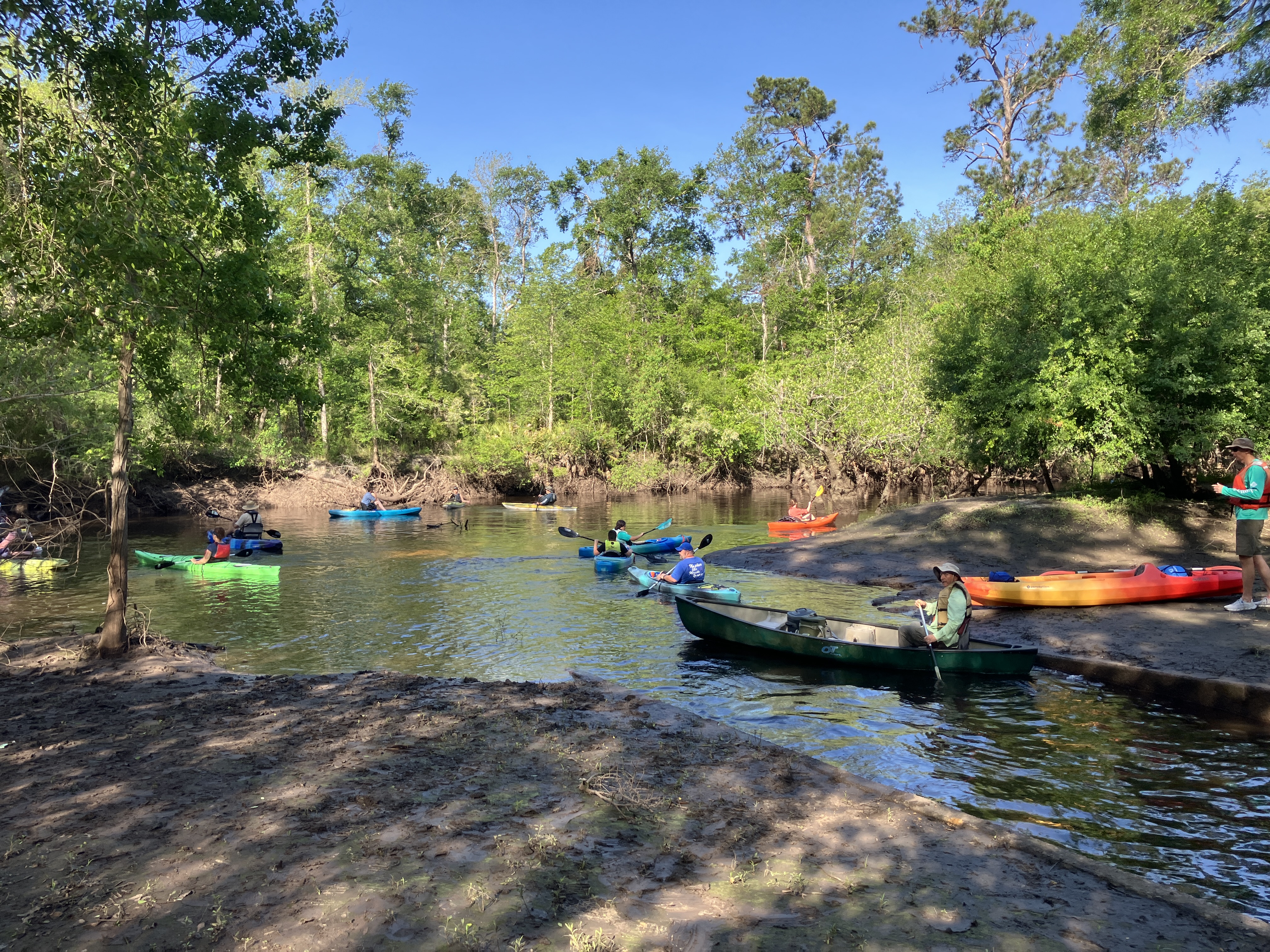 Kayaks and a canoe --Gretchen Quarterman