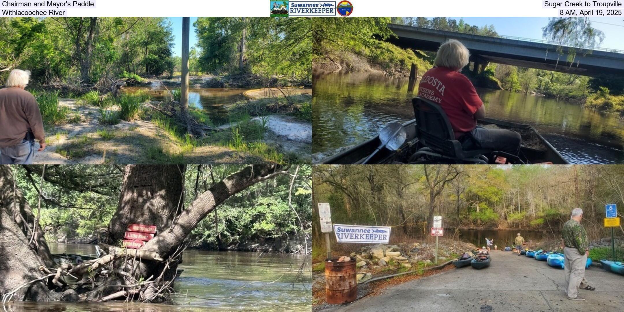 Chairman and Mayor's Paddle, Sugar Creek to Troupville, Withlacoochee River, 8 AM, April 19, 2025