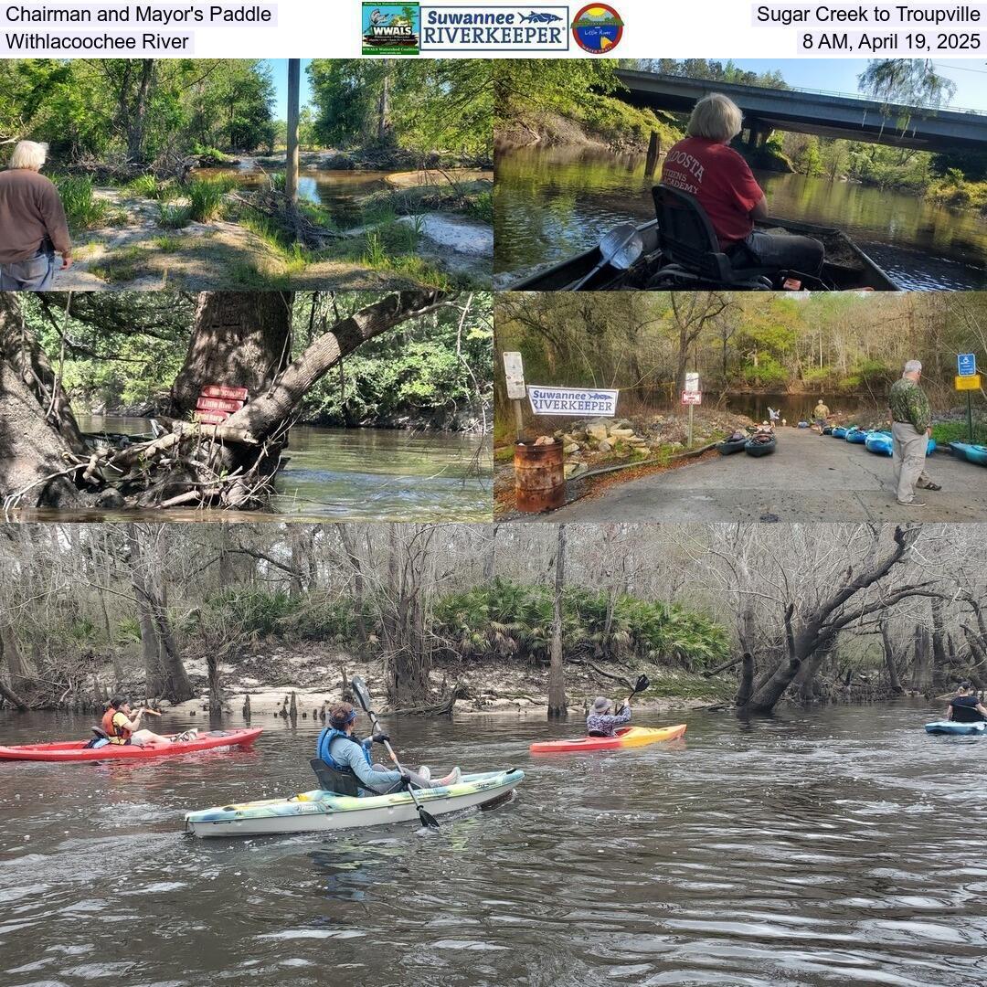 Chairman and Mayor's Paddle, Sugar Creek to Troupville, Withlacoochee River, 8 AM, April 19, 2025