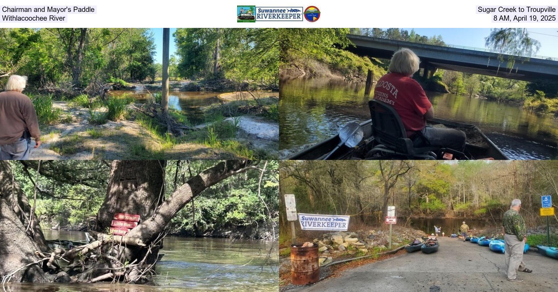 Chairman and Mayor's Paddle, Sugar Creek to Troupville, Withlacoochee River, 8 AM, April 19, 2025